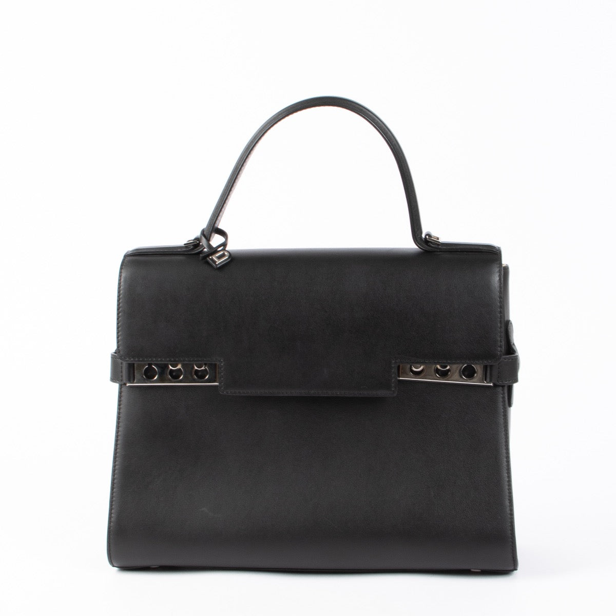 Authentic pre-loved Delvaux Black Supple Calf GM Tempête Top Handle Bag on Labellov.com