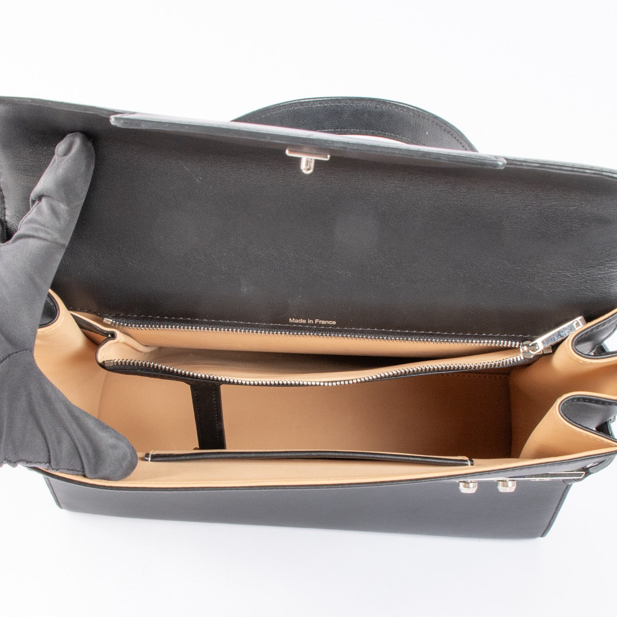 Authentic pre-loved Delvaux Black Supple Calf GM Tempête Top Handle Bag on Labellov.com