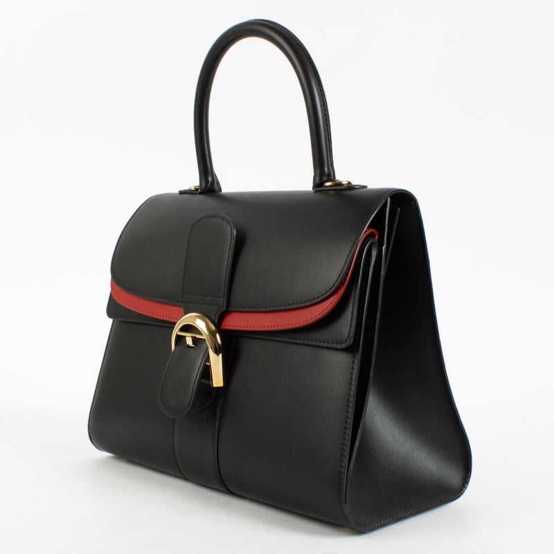 Authentic Preloved Delvaux Black/Lipstic Box Calf Brillant MM Pocket Bag on Labellov.com