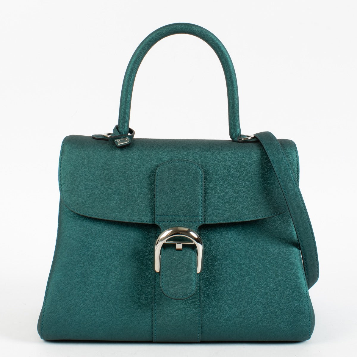 Authentic pre-loved Delvaux Metallic Peacock Rodeo Calf Brillant MM Bag on Labellov.com