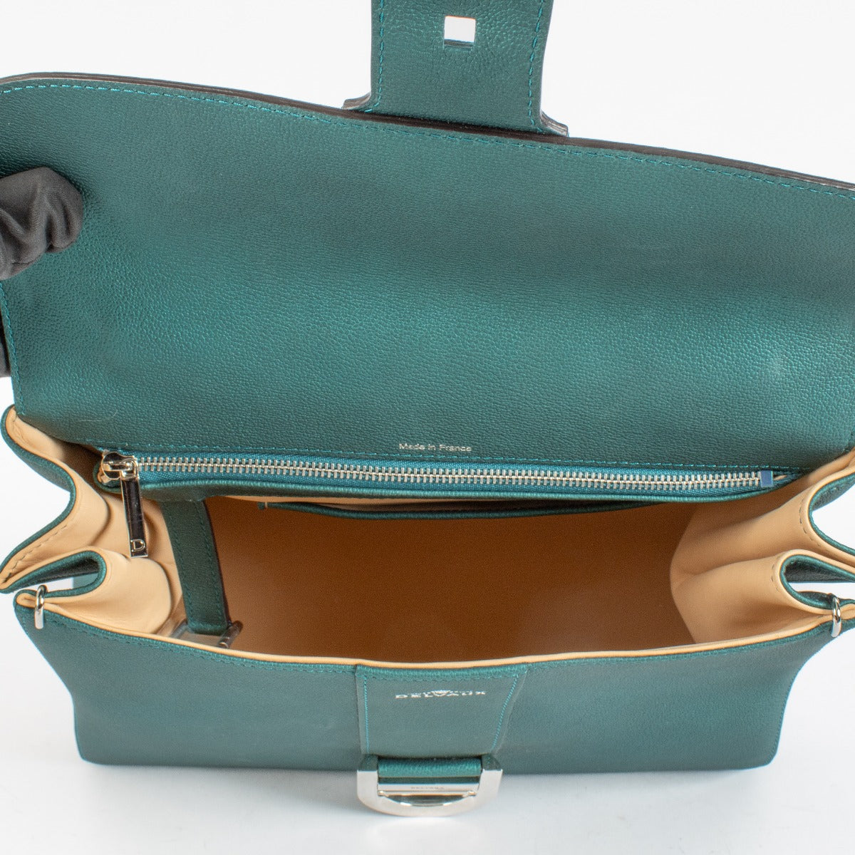 Authentic pre-loved Delvaux Metallic Peacock Rodeo Calf Brillant MM Bag on Labellov.com
