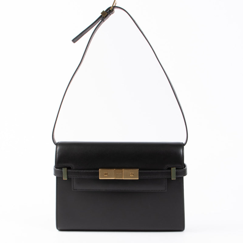 Authentic pre-loved Saint Laurent Black Manhattan Shoulder Bag on Labellov.com