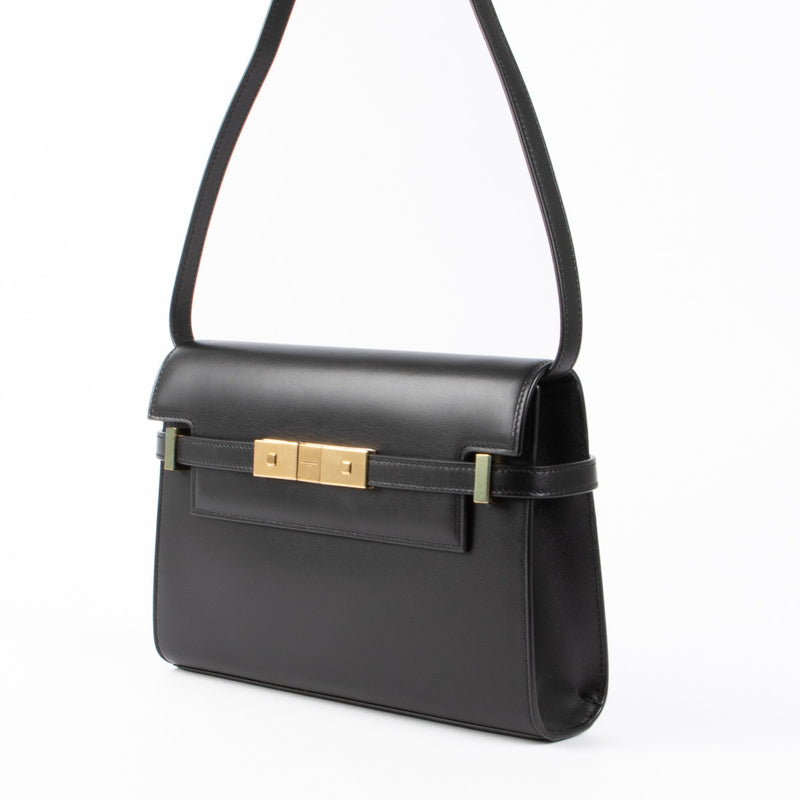 Authentic pre-loved Saint Laurent Black Manhattan Shoulder Bag on Labellov.com