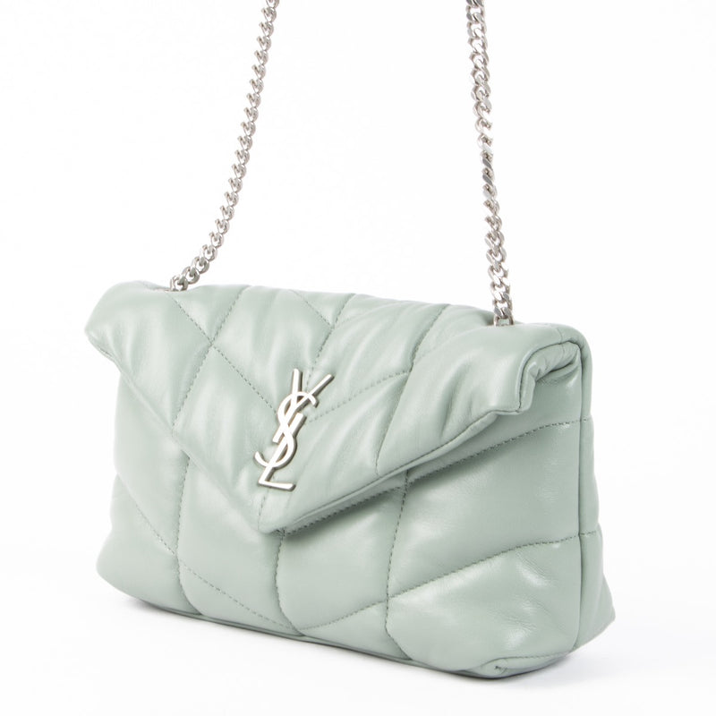 Authentic pre-loved Saint Laurent Green Loulou Puffer Crossbody Bag on Labellov.com