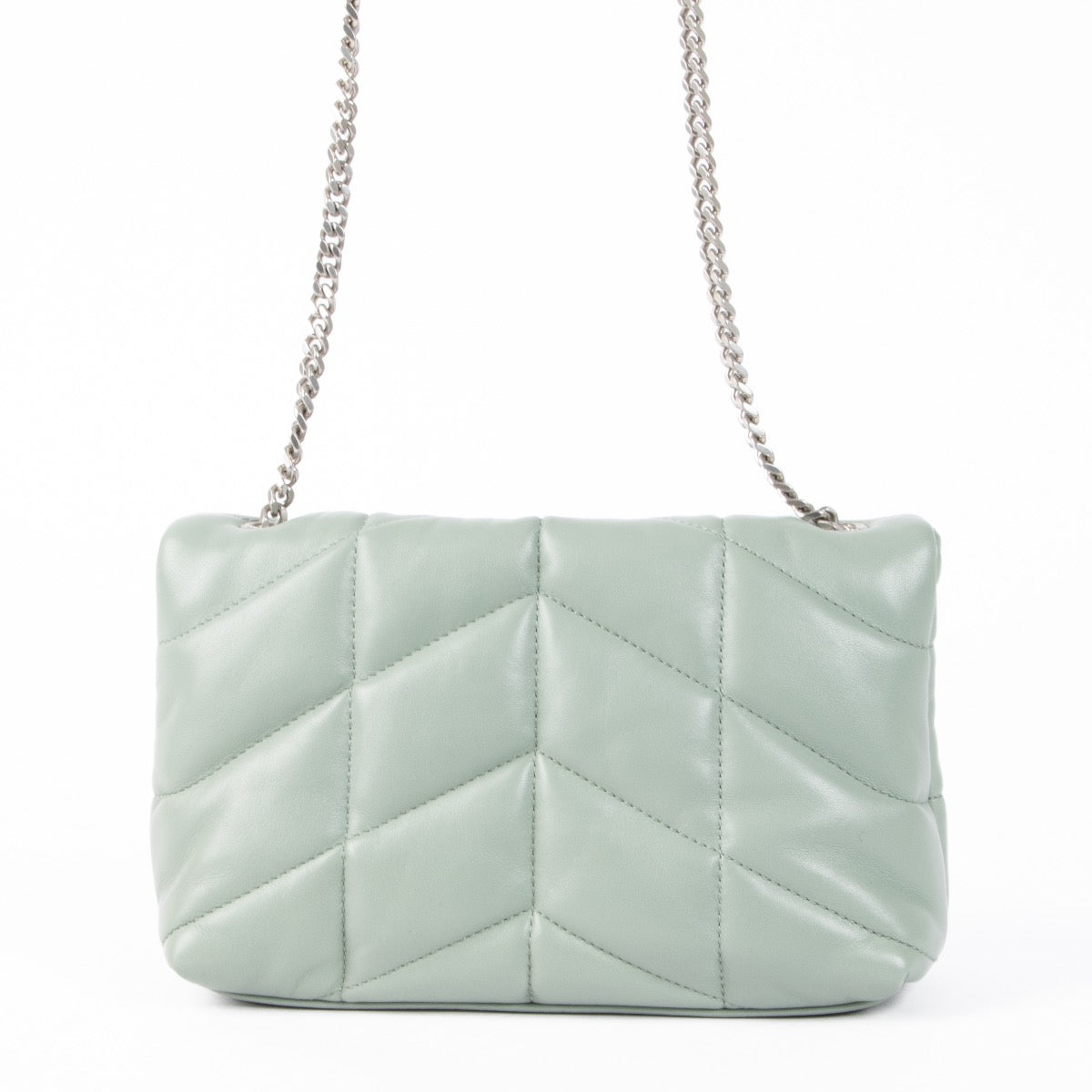 Authentic pre-loved Saint Laurent Green Loulou Puffer Crossbody Bag on Labellov.com