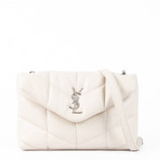 Authentic pre-loved Saint Laurent White Loulou Puffer Crossbody Bag on Labellov.com