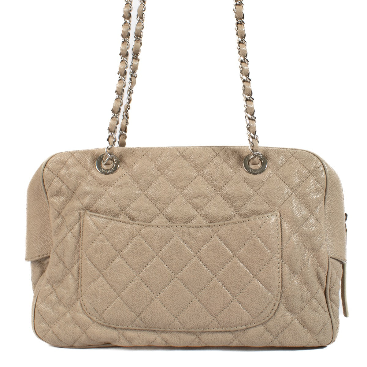 Authentic second hand Chanel Beige Caviar Camera Front Flap Bag on Labellov.com