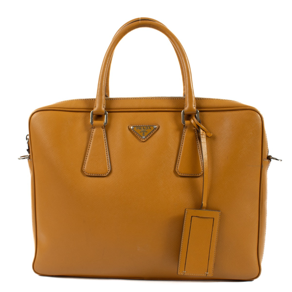 Serviette Prada Saffiano marron