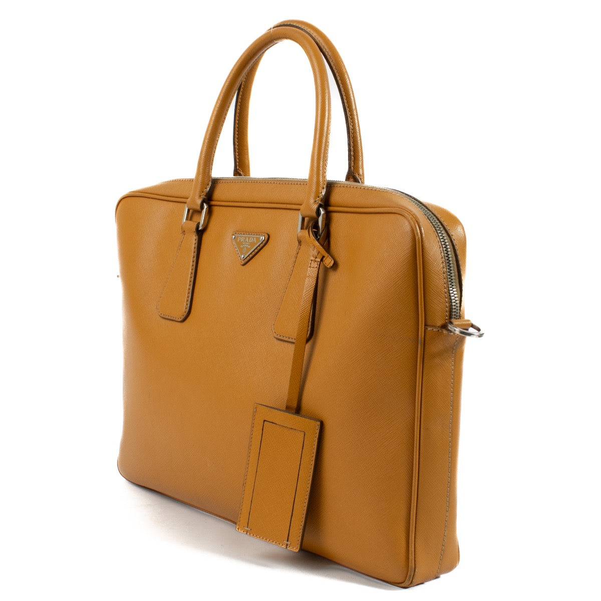 Serviette Prada Saffiano marron