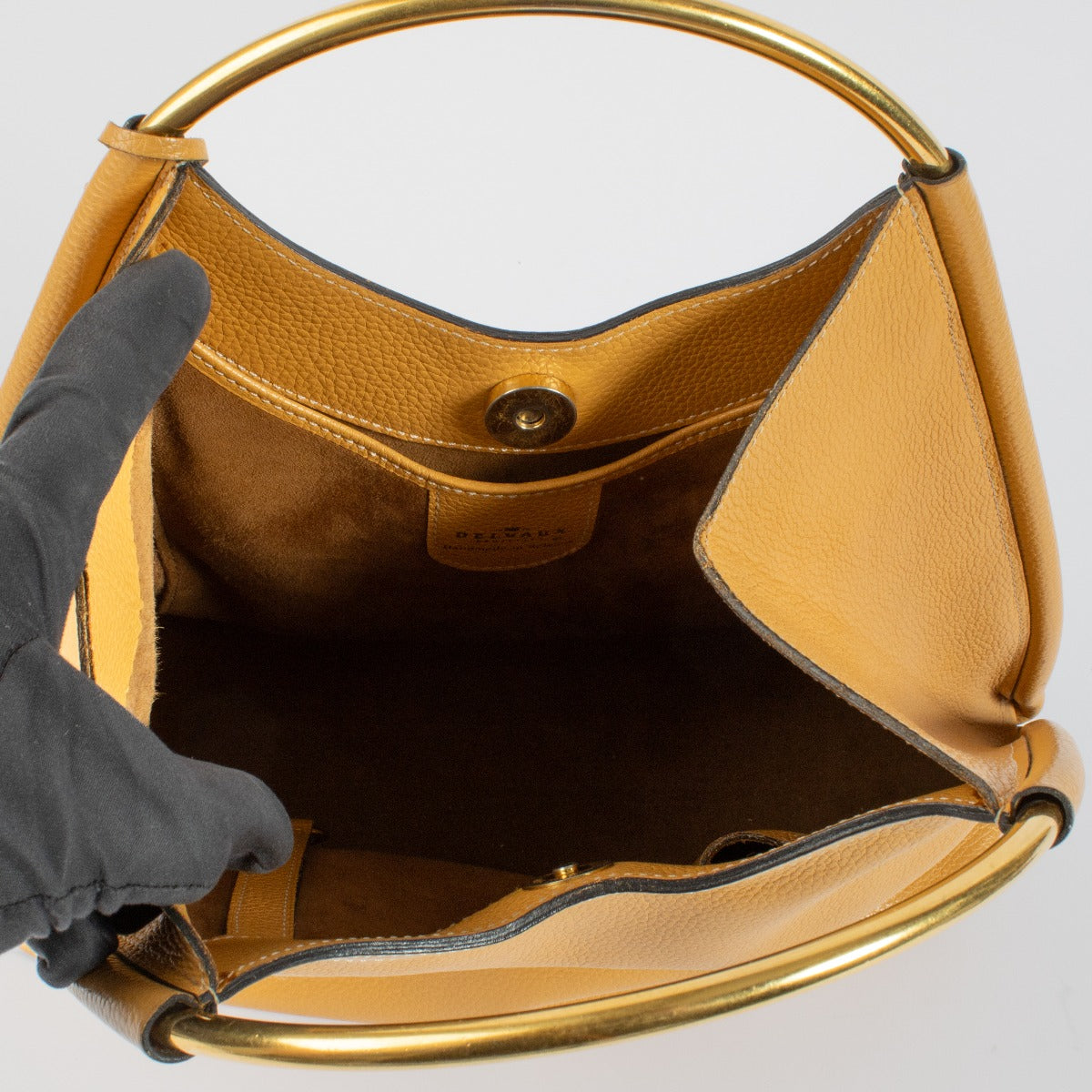 Shop 100% authentic second hand Delvaux Yellow Top Handle Bag on Labellov.com