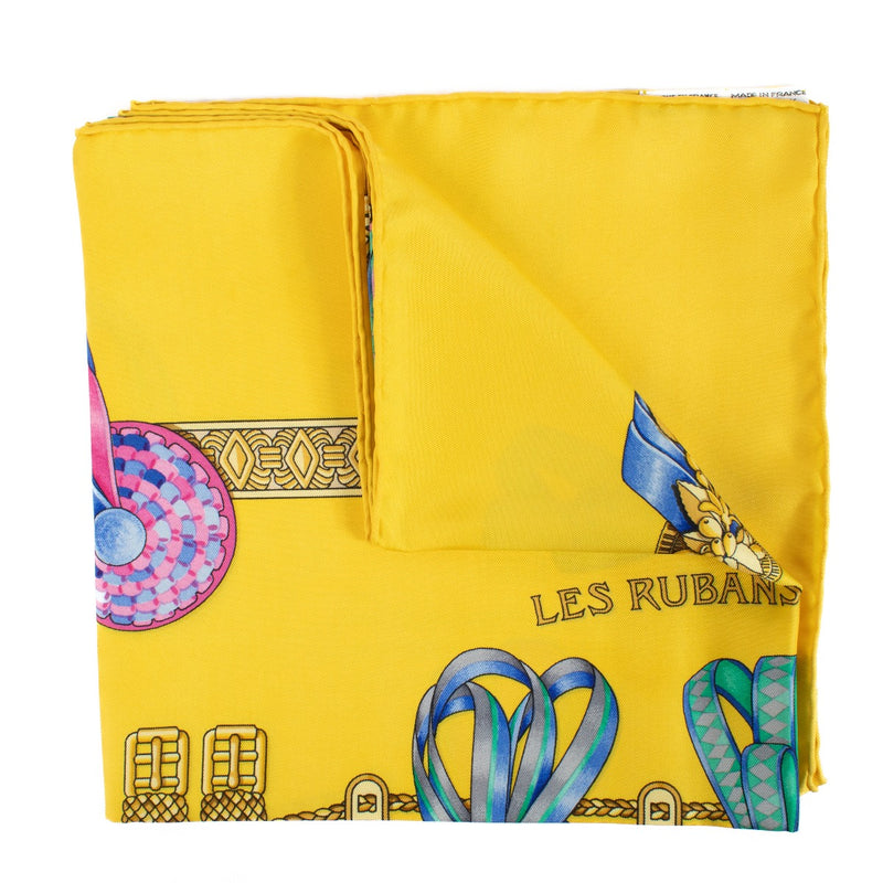 Shop 100% authentic secondhand Hermès Yellow Les Rubans Du Cheval Carré on Labellov.com