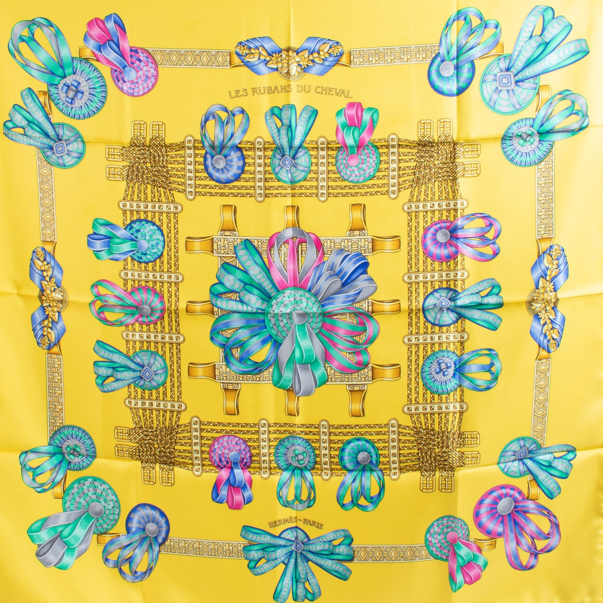 Shop 100% authentic secondhand Hermès Yellow Les Rubans Du Cheval Carré on Labellov.com