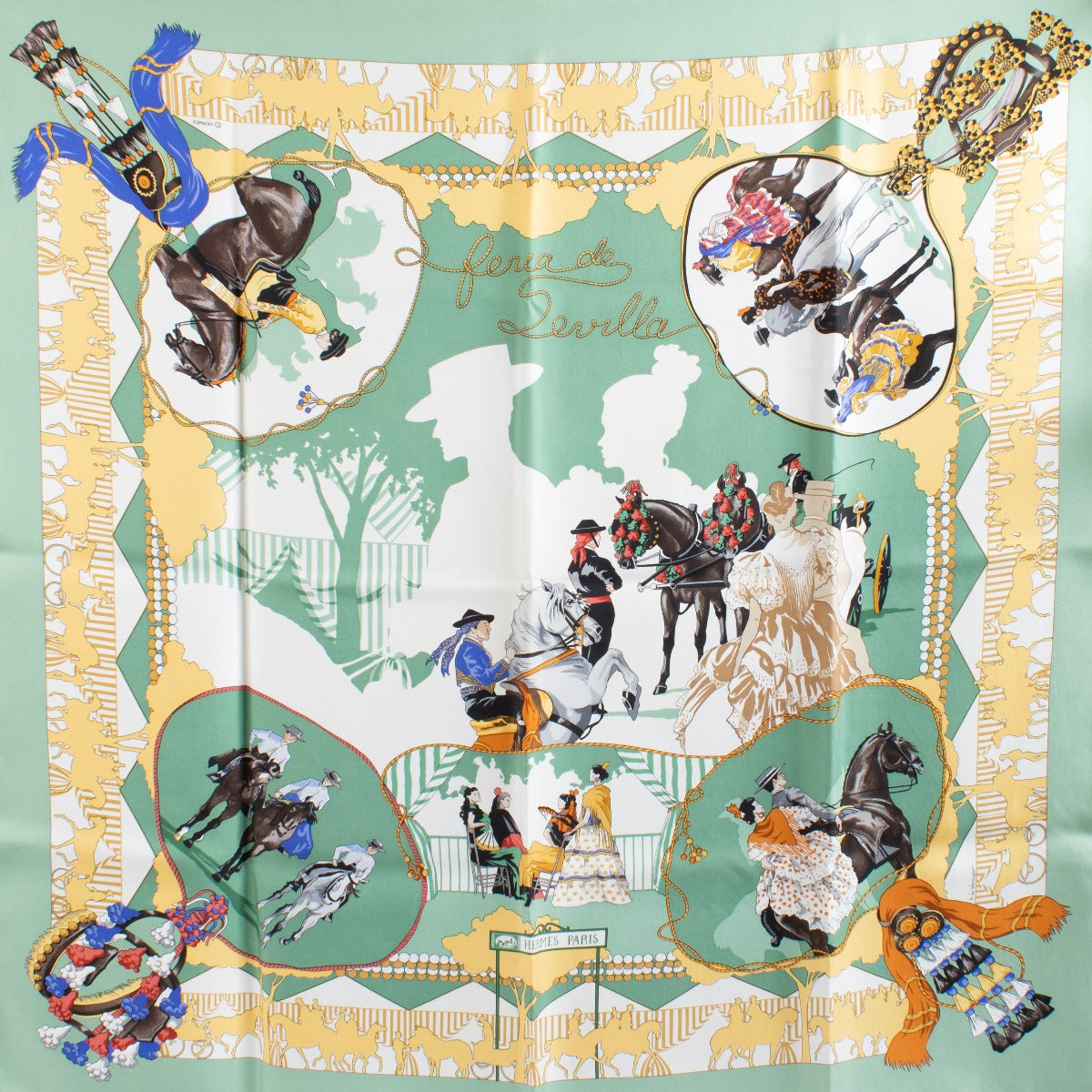 Hermès Feria de Sevilla Zijden Sjaal 90