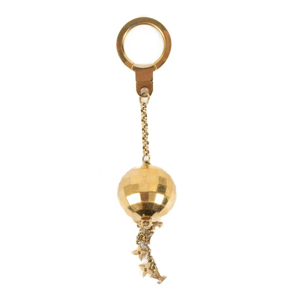 Authentic second hand Louis Vuitton Goldtone Metal Disco Ball Key Chain on Labellov.com