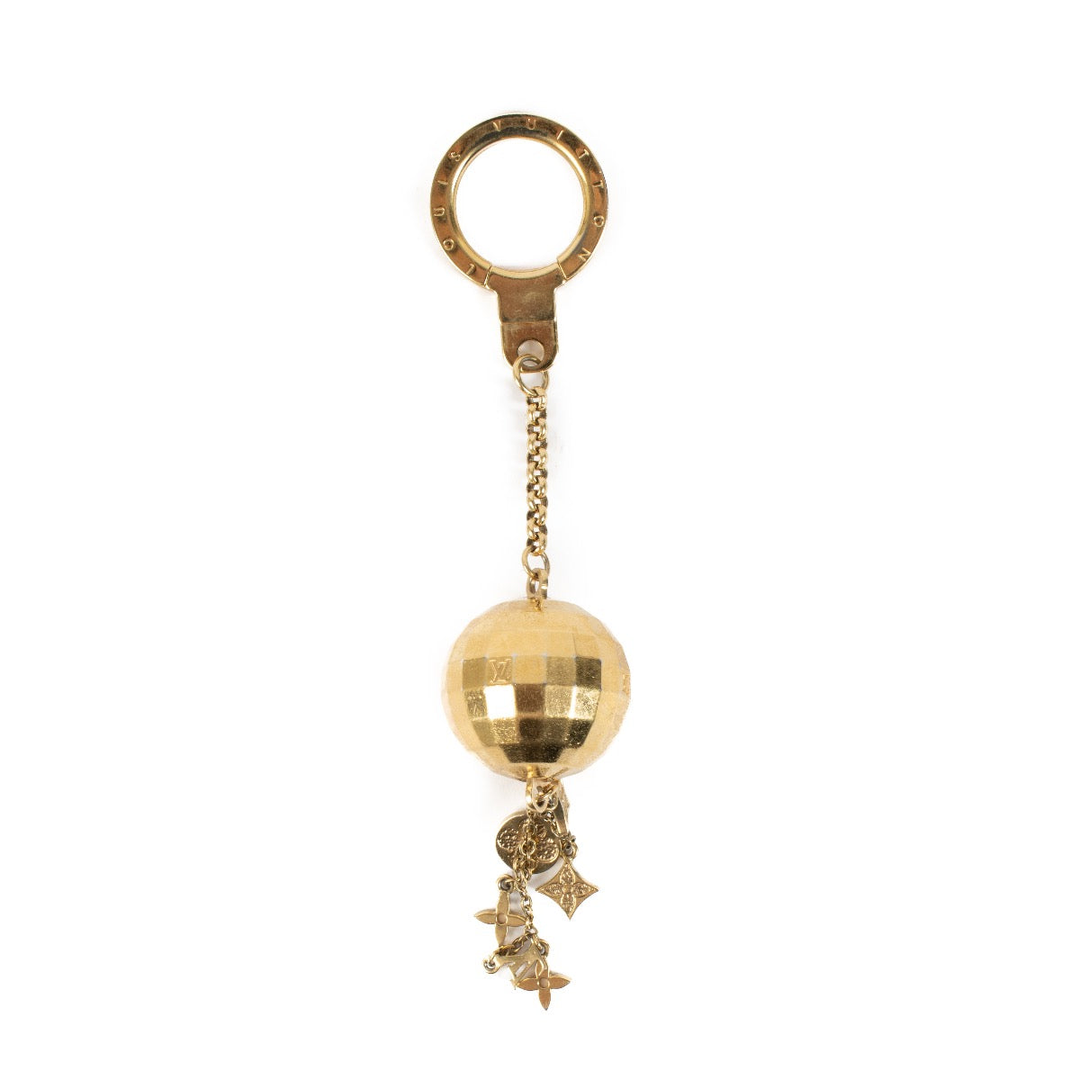Authentic second hand Louis Vuitton Goldtone Metal Disco Ball Key Chain on Labellov.com