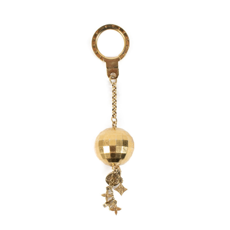 Authentic second hand Louis Vuitton Goldtone Metal Disco Ball Key Chain on Labellov.com