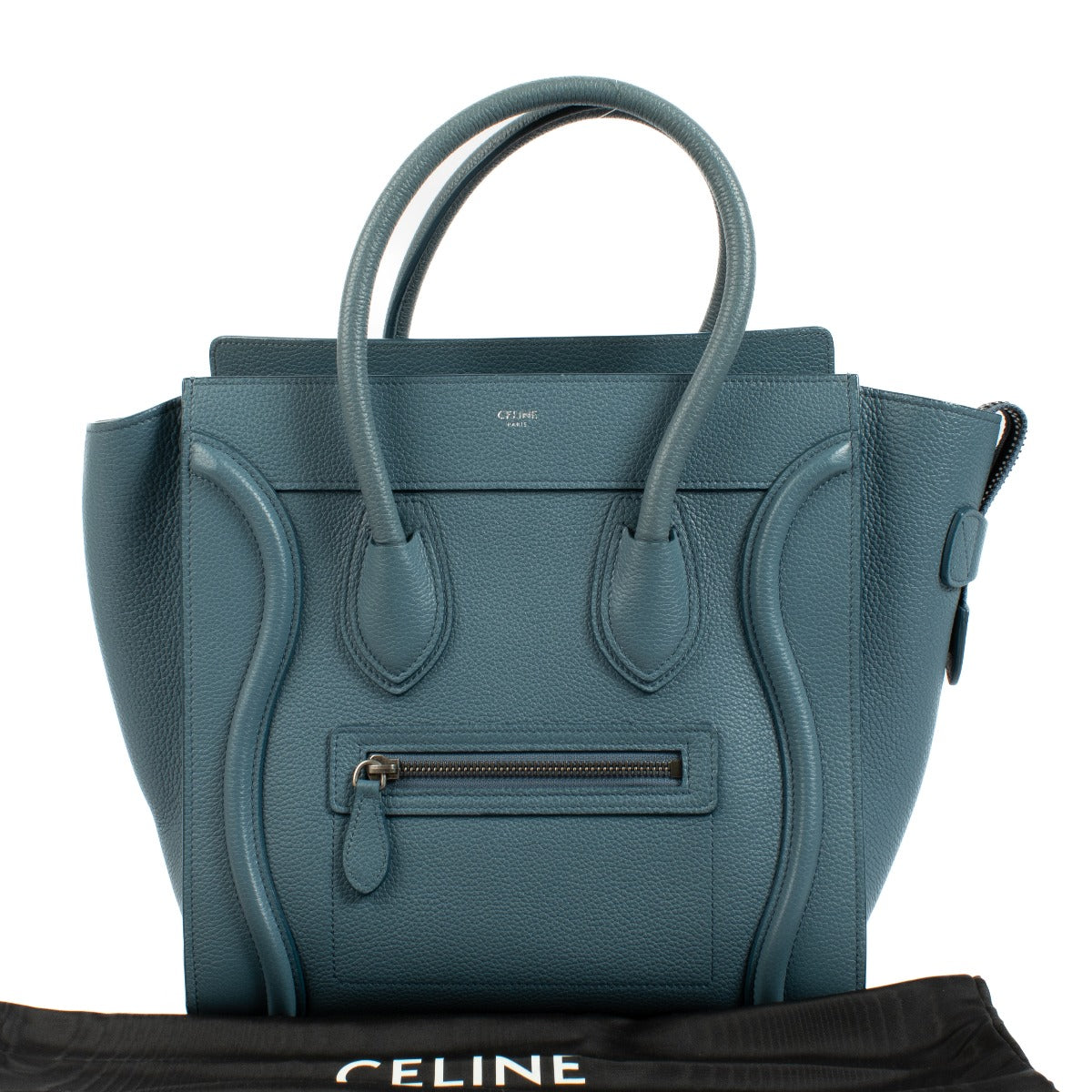Celine Slate Drummed Calfskin Micro Luggage Bag