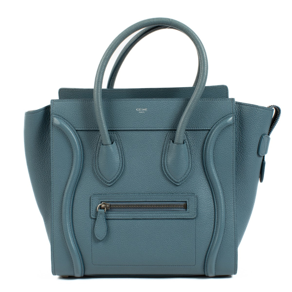 Celine Slate Drummed Calfskin Micro Luggage Bag