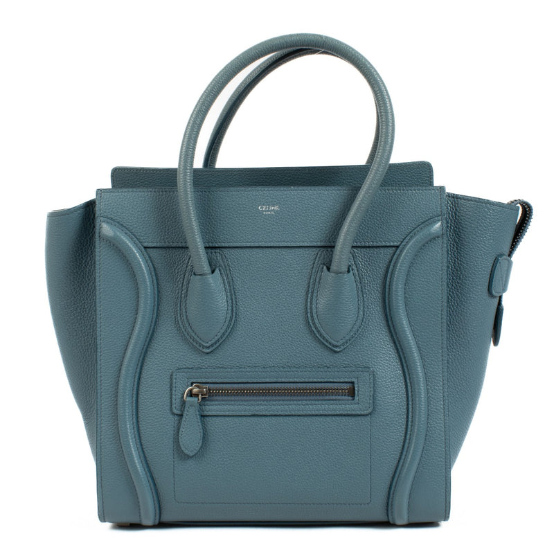 Celine Slate Drummed Calfskin Micro Luggage Bag
