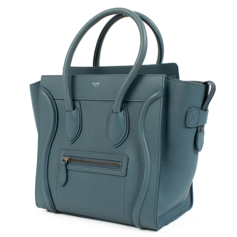 Celine Slate Drummed Calfskin Micro Luggage Bag