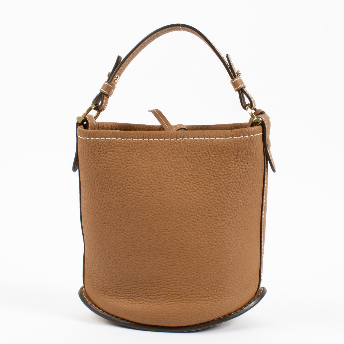 Shop safe online at Labellov in Antwerp, Brussels and Knokke this 100% authentic second hand Delvaux Vegetal Pin Surpiqué Mini Bucket