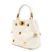 Authentic second hand Valentino Garavani White Small Rockstud The Handle Bag on Labellov.com