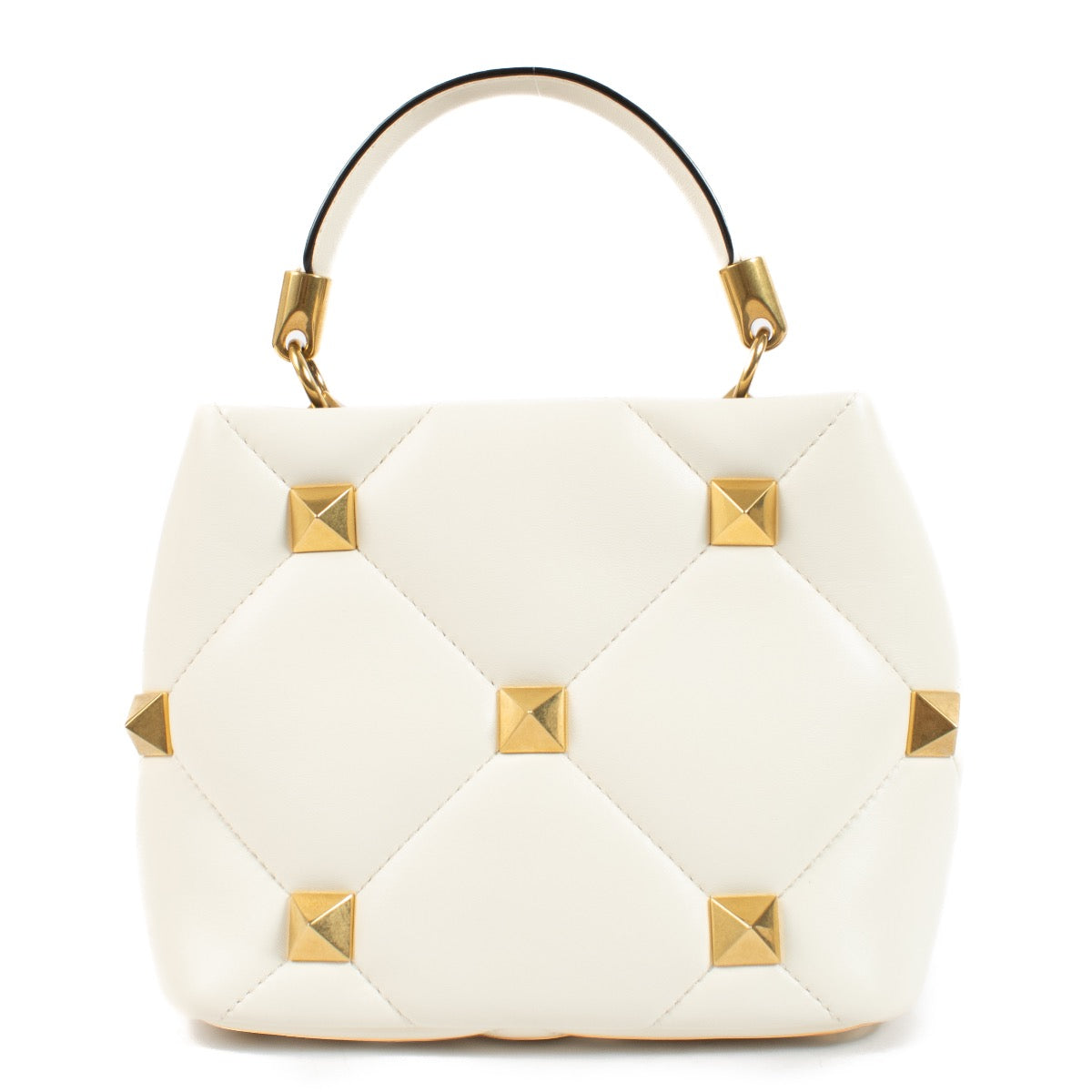 Authentic second hand Valentino Garavani White Small Rockstud The Handle Bag on Labellov.com
