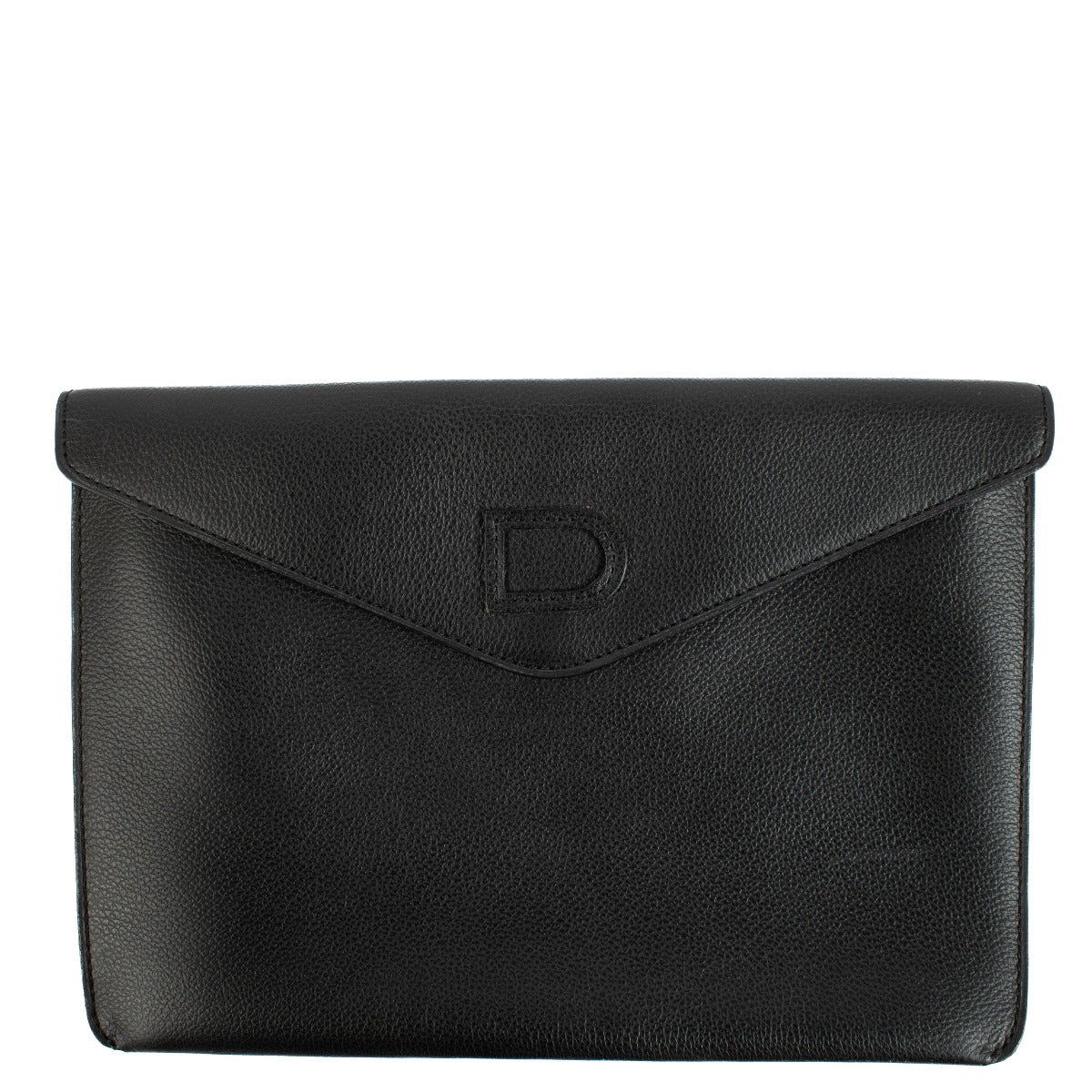 Delvaux Zwart Leren Envelop Clutch