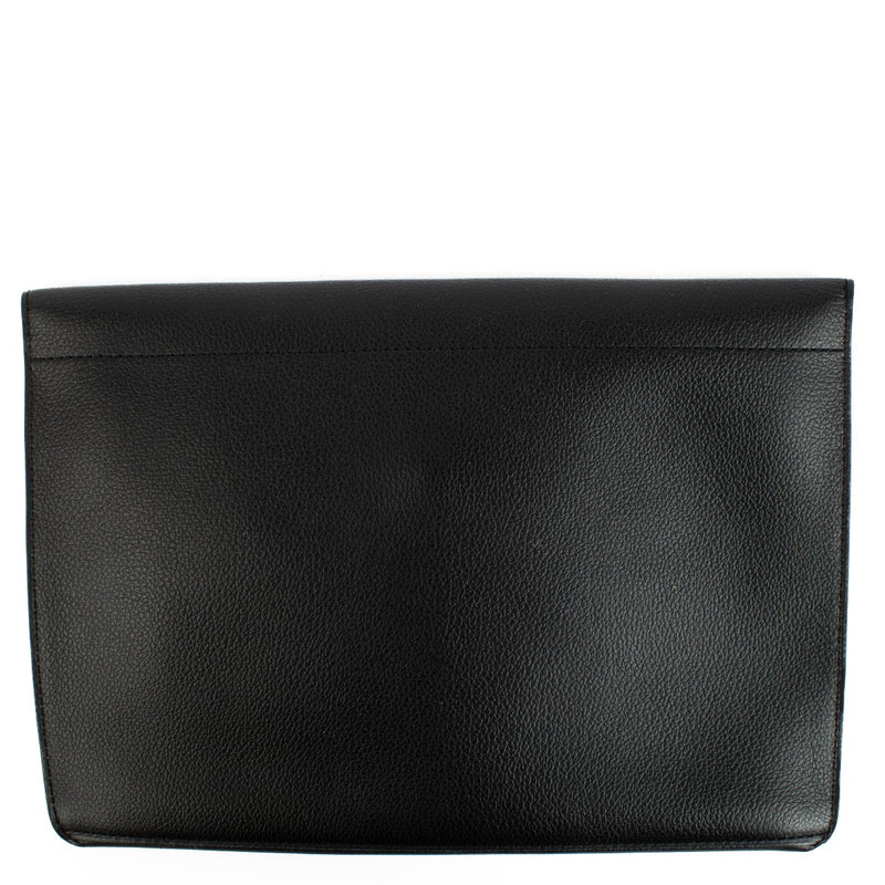 Delvaux Black Leather Envelop Clutch