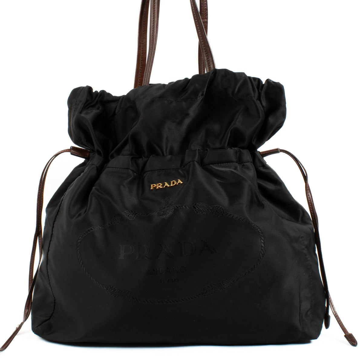 Prada Black Nylon Drawstring Bag