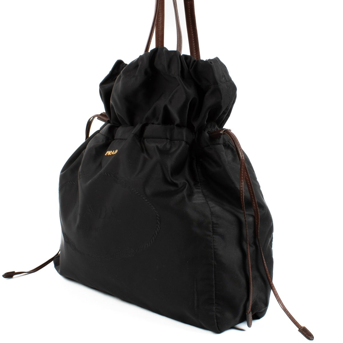 Prada Black Nylon Drawstring Bag