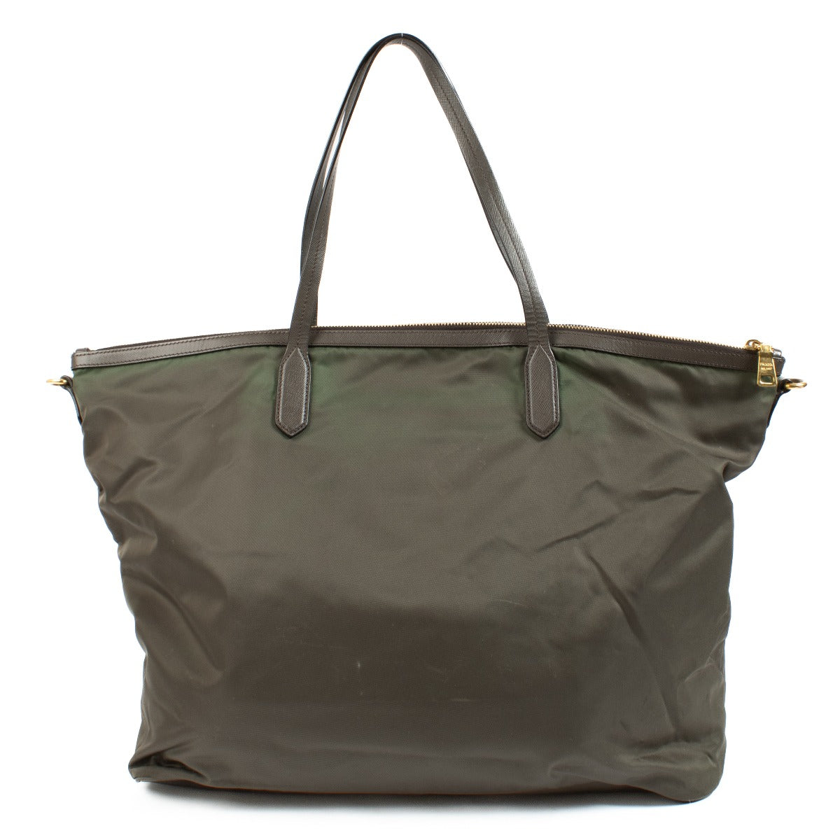 Prada Khaki Nylon Tote Bag