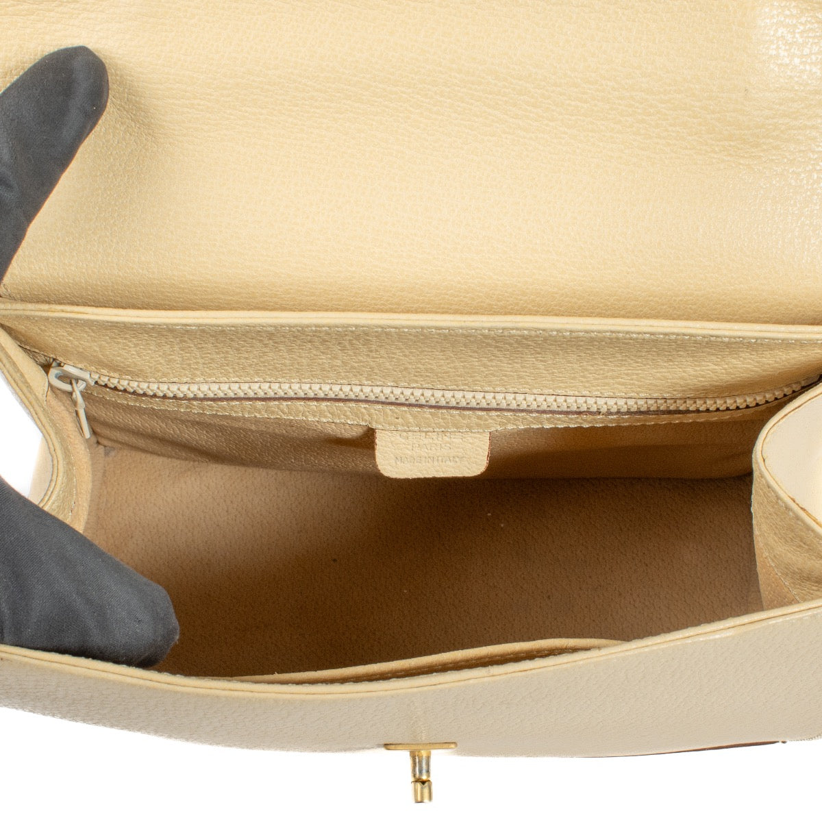 Buy authentic second hand Celine Beige Vintage 16 Turn Lock Bag at Labellov.com