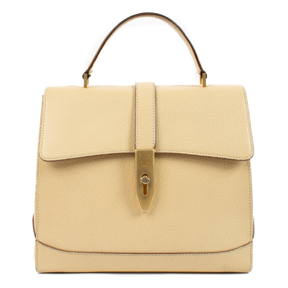 Buy authentic second hand Celine Beige Vintage 16 Turn Lock Bag at Labellov.com