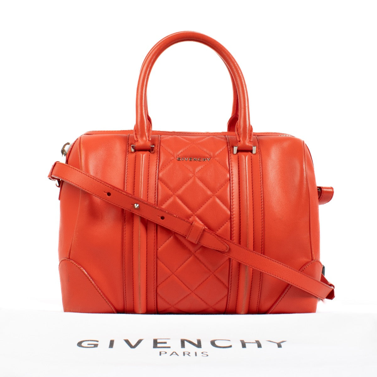 Shop 100% authentic second hand Givenchy Red Lucrezia Boston Bag on Labellov.com