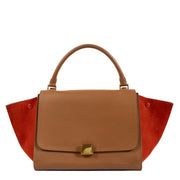 Buy authentic second hand Celine Bi-Color Brown Red Leather Suede Medium Trapeze Bag at Labellov.com