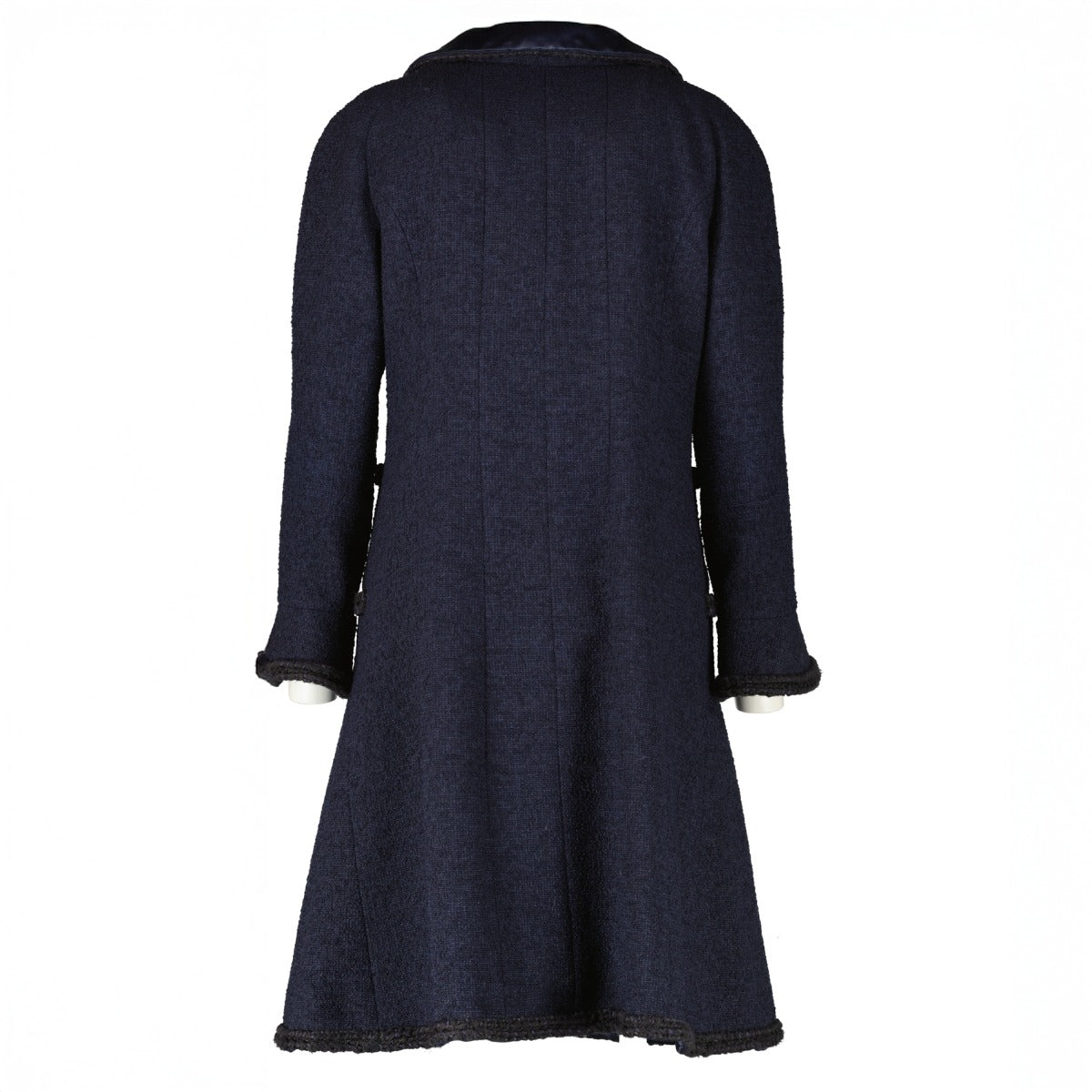 shop 100% authentic second hand Chanel 13K Blue Braided Trim Long Jacket - Size FR40 on Labellov.com