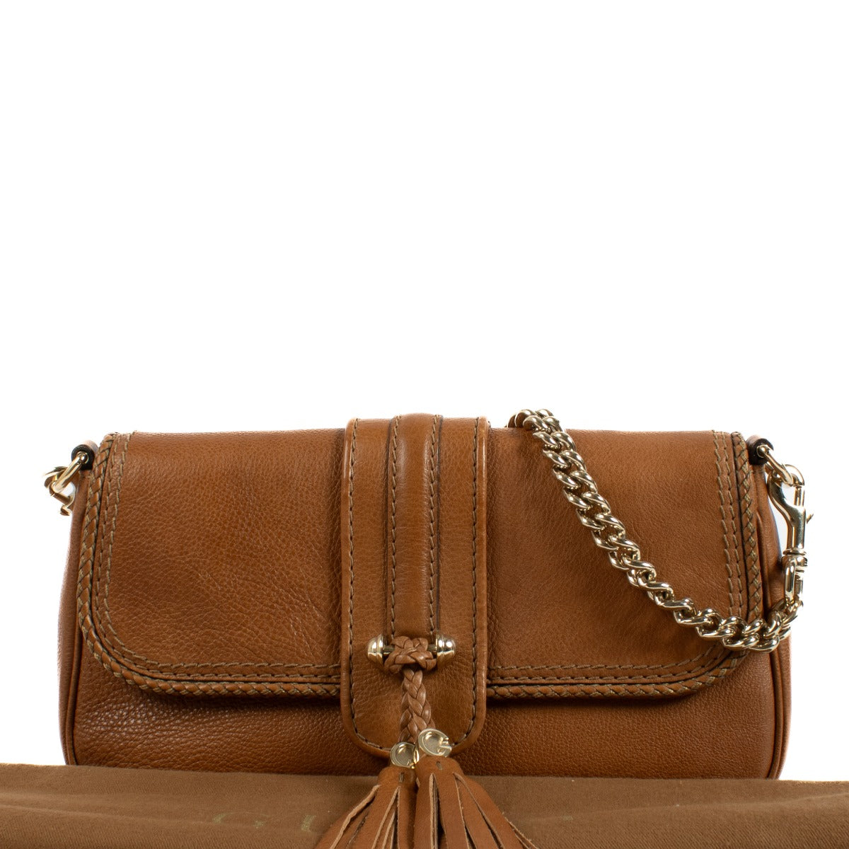 Gucci Brown Leather Marrakech Chain Bag