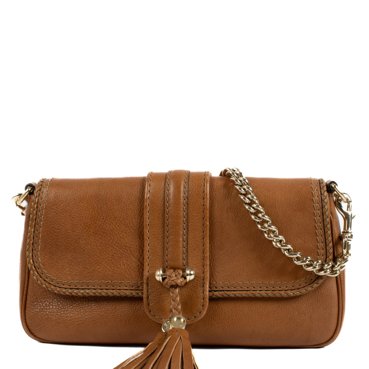 Gucci Brown Leather Marrakech Chain Bag