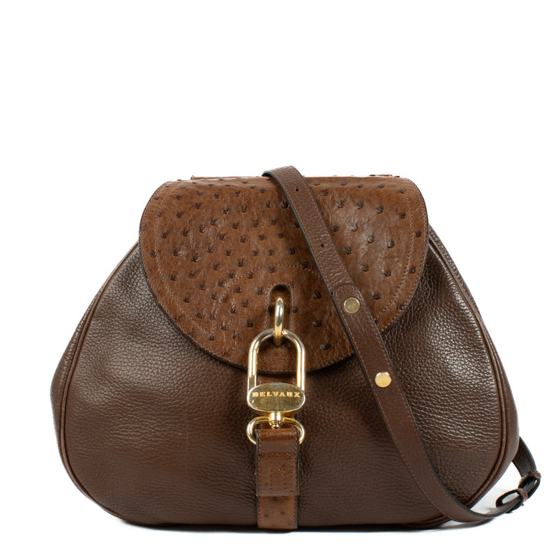 shop 100% authentic second hand Delvaux Brown Ostrich Cerceau GM on Labellov.com