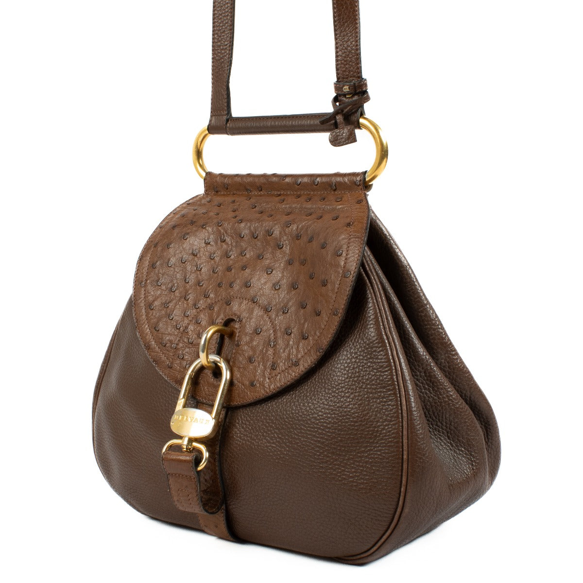 shop 100% authentic second hand Delvaux Brown Ostrich Cerceau GM on Labellov.com