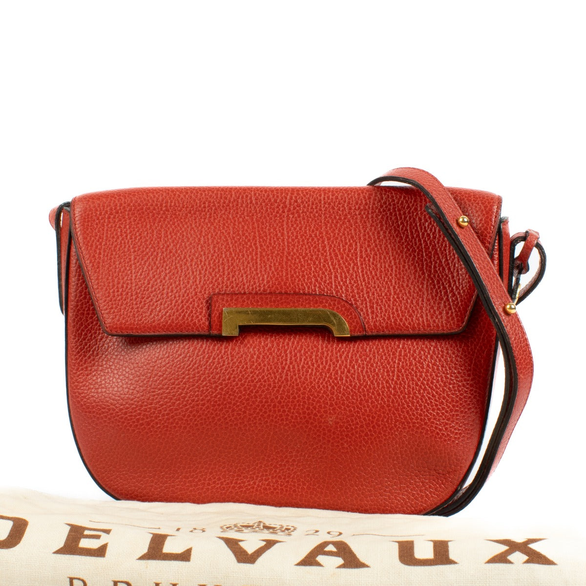 shop 100% authentic second hand Delvaux Red Delure Shoulder Bag on Labellov.com