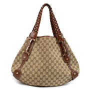 Buy authentic second hand Gucci Beige/Brown GG Canvas Horsebit Pelham Shoulder Bag at Labellov.com