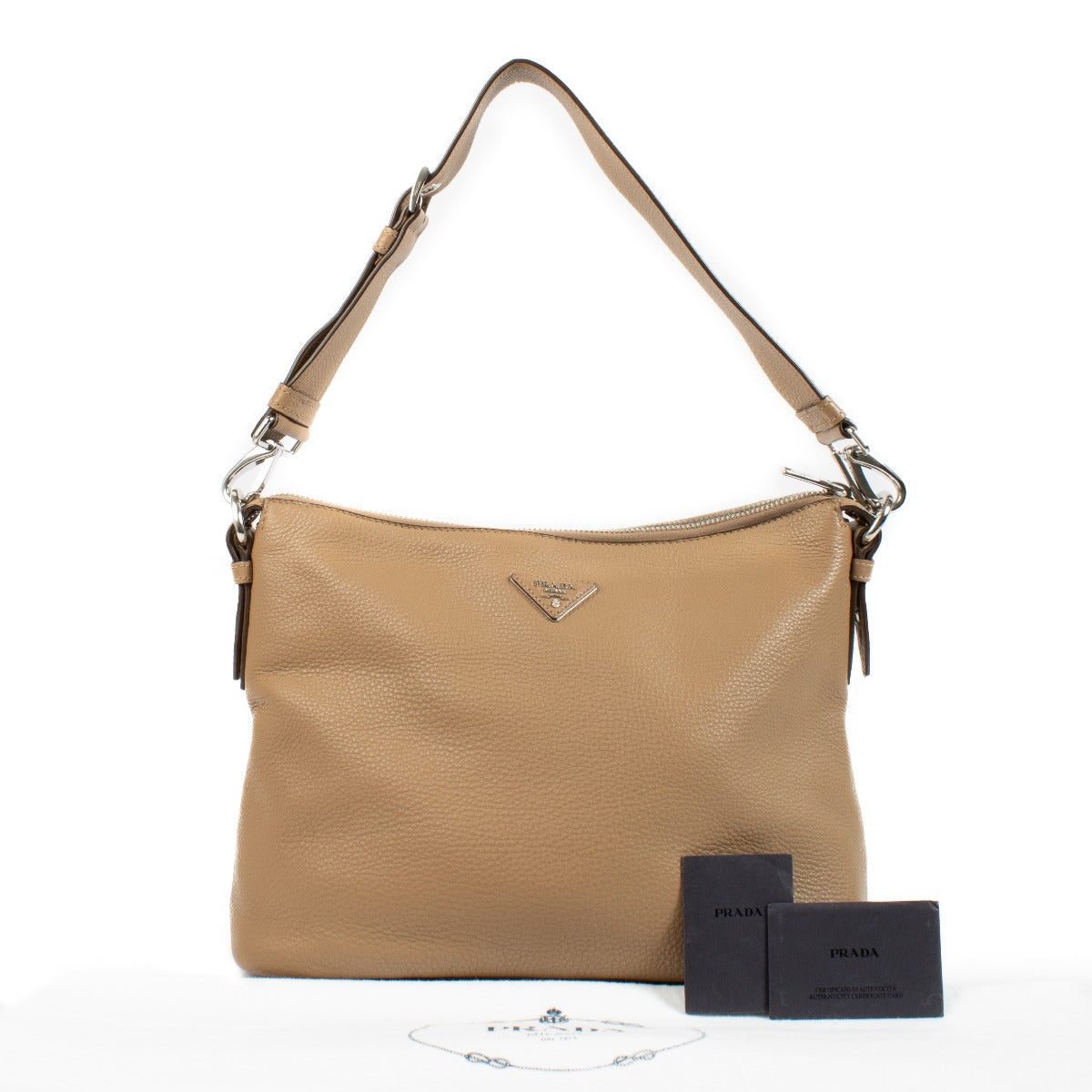 Shop 100% authentic second hand Prada Beige Vitello Daino Hobo Bag on labellov.com