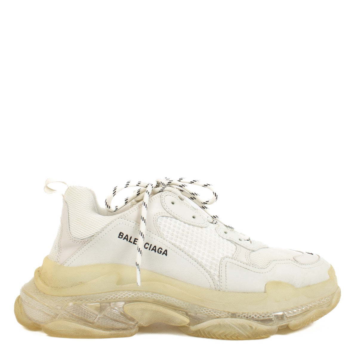 Authentic second hand Balenciaga White Triple S Clear Sole Sneakers - Size 45 on Labellov.com