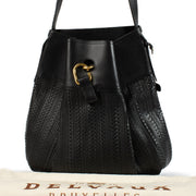 Authentic second hand Delvaux Black Toile de Cuir Faust Shoulder bag on Labellov.com