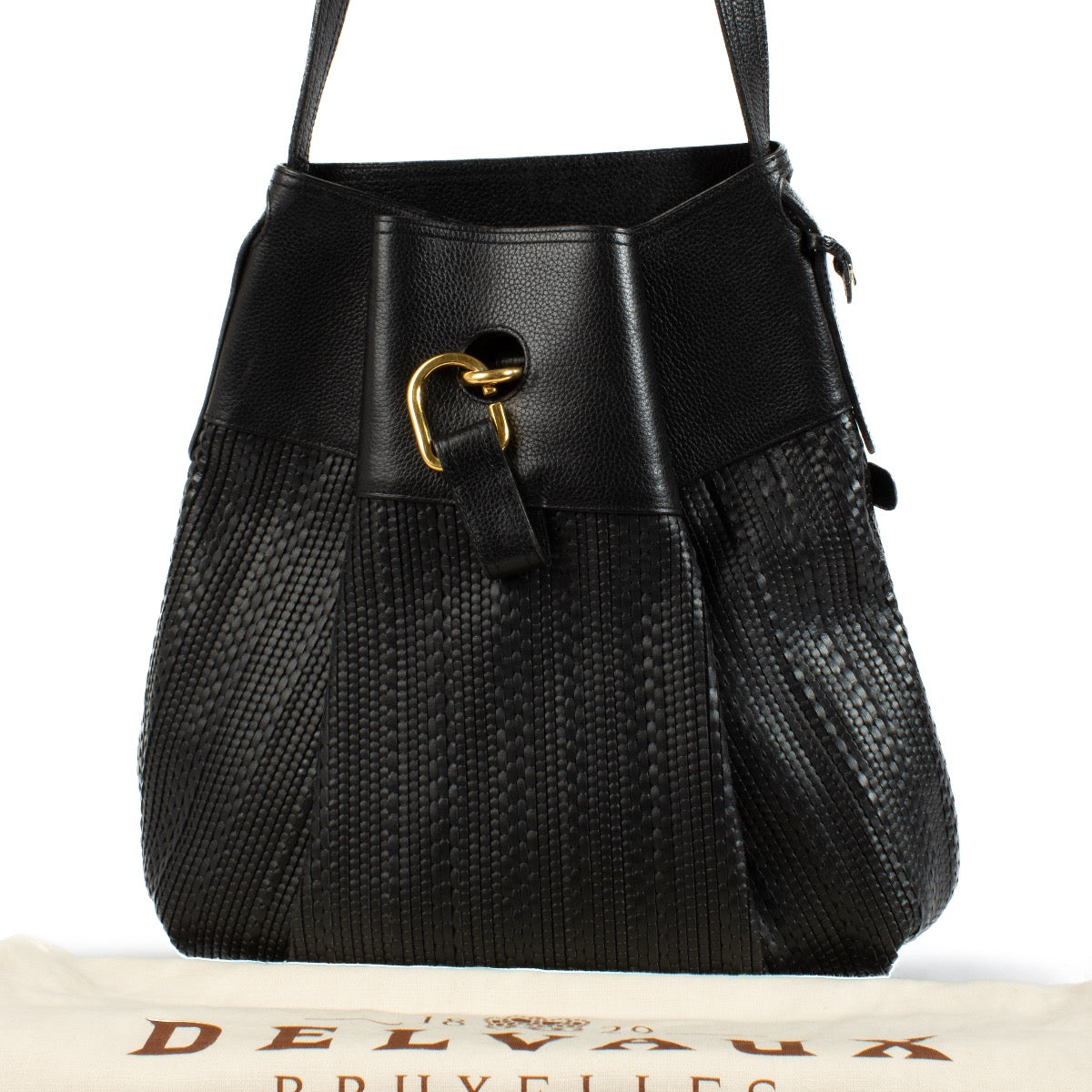 Authentic second hand Delvaux Black Toile de Cuir Faust Shoulder bag on Labellov.com