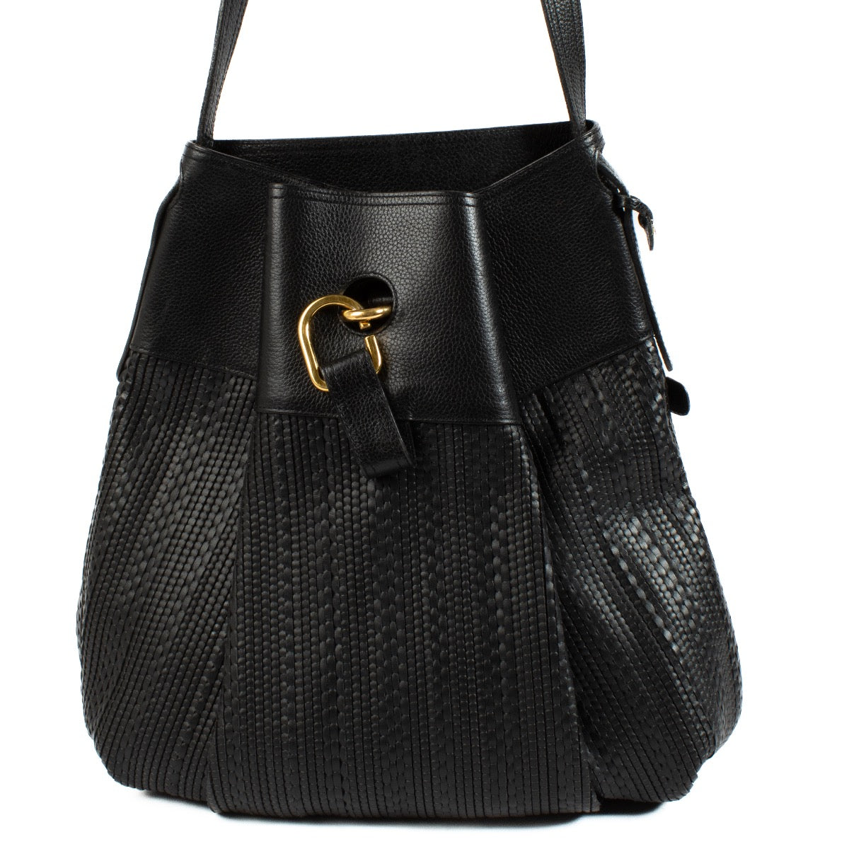 Authentic second hand Delvaux Black Toile de Cuir Faust Shoulder bag on Labellov.com