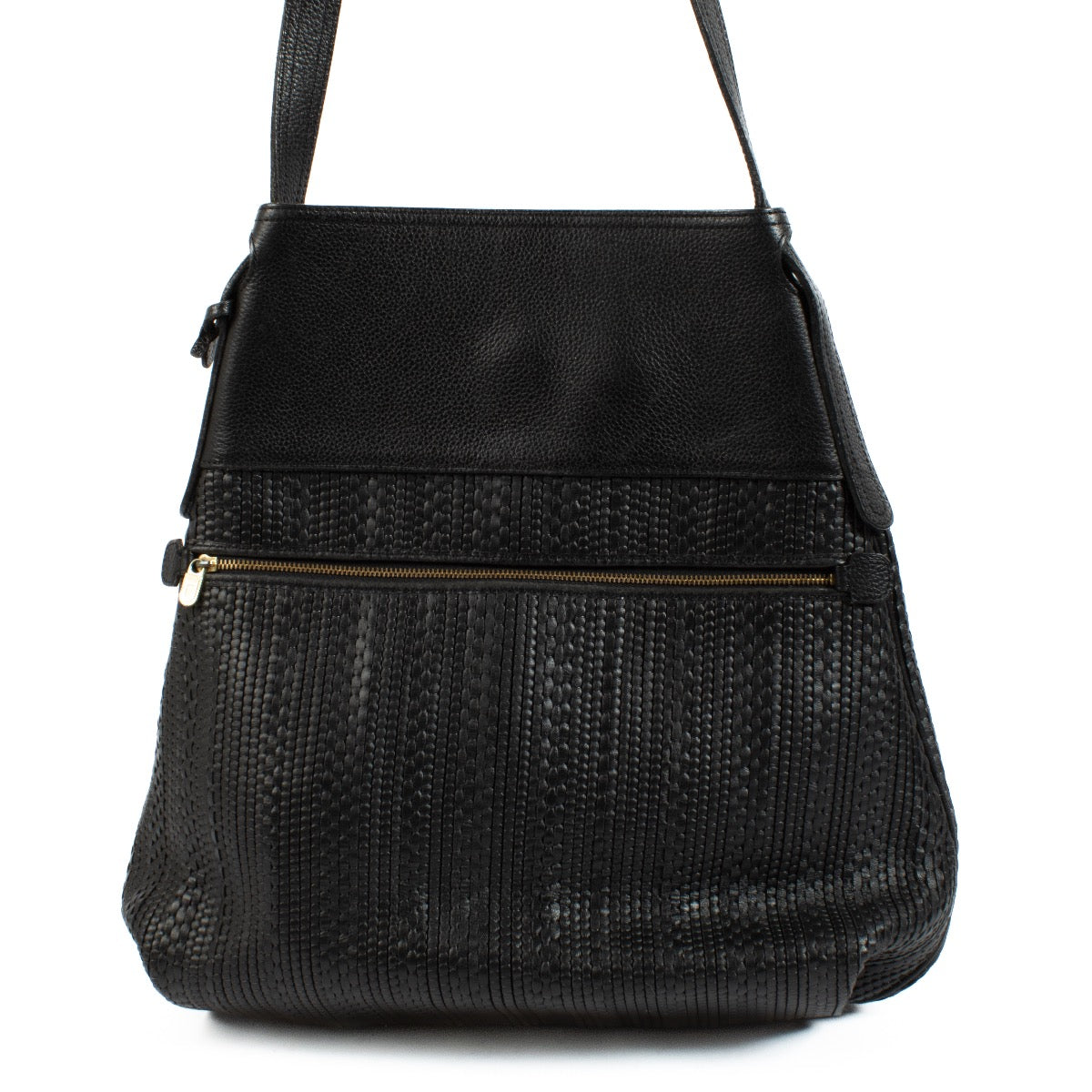 Authentic second hand Delvaux Black Toile de Cuir Faust Shoulder bag on Labellov.com
