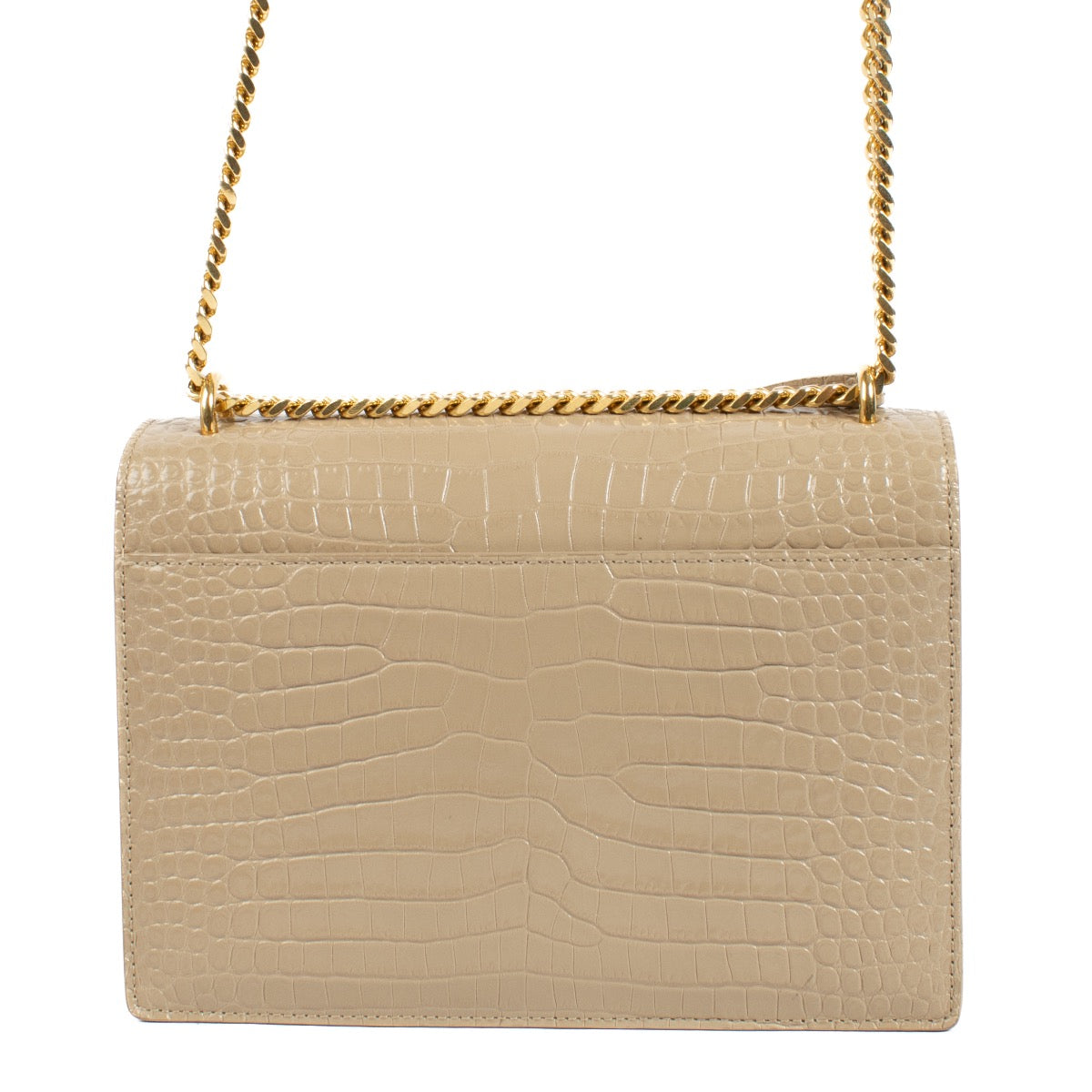 Shop 100% authentic second hand Saint Laurent Beige Crocodile Embossed Medium Sunset Bag on Labellov.com